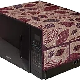 Kuber Industries Leaf Design PVC Microwave Oven Top Cover 25 Liter with Utility 4 Pockets (Gold) - CTKTC040716-picture-20