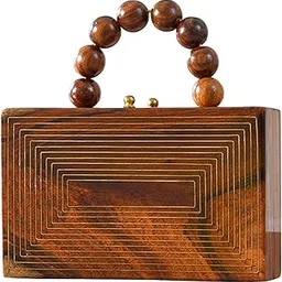 m maya Women's Doe Luxe Clutch|Colour: Teak Wood-picture-34