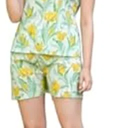 ghumman sonakshi Women's Cotton Printed Night Suit Set of Top & Shorts-picture-48