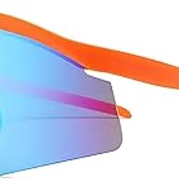 HUVORA ZigZag Shield Sports Sunglasses for Cricket Cycling | UV Protected Anti Glare Mirrored Goggles for Men | Anti Fog, Water Repellant, Shatter Resistant, Stylish Branded Coolers (Orange Blue)-picture-14