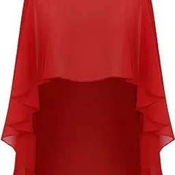 High Low Chiffon Cape DN- 505- Length - Front Short - 15 inches, Back long - 30 inches-image-11