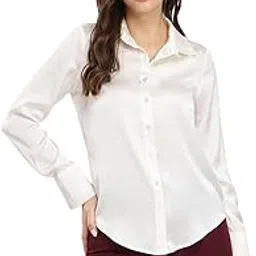 fablestreet Satin Bell Cuff Shirt - Off White-picture-21