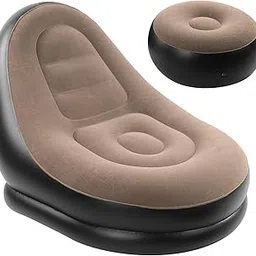 Drumstone (𝗦𝗽𝗲𝗰𝗶𝗮𝗹 𝟱 𝗬𝗲𝗮𝗿𝘀 𝗪𝗮𝗿𝗿𝗮𝗻𝘁𝘆 Inflatable Couch with Footstool, Portable Inflatable Sofa for Camping, Outdoor, Travel & Home Use, Quick Inflate Recliner Lounge Chair-image-7