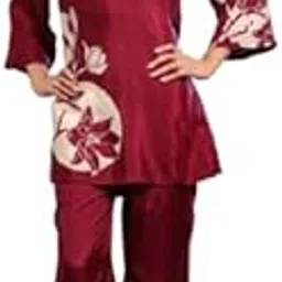 jisora Women's Russian Silk Maroon Co-ord Set-picture-10