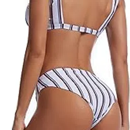 fuik Bikini, Versatile Beauty Back Split Swimsuit Vintage Print Briefs for Party for Lady (S)-picture-47