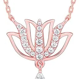 giva 925 Silver Rose Gold Thamarai Necklace| Pendant to Gift Women & Girls | With Certificate of Authenticity and 925 Stamp | 6 Months Warranty-picture-29