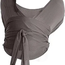 Merishopp Baby Wrap Carrier for Newborn Infant Stretchy Easy to Wear Hands Free Slings Coffee L-image-29