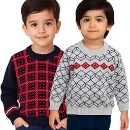 anixa Classic Wool Sweater for Boys & Girls – Soft Knit Pack of 2-picture-16