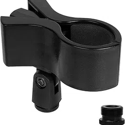 GEEKRIA for Creators Universal Microphone Clip Holder, Adjustable Mic Mount with 5/8" Male to 3/8" Female Screw Adapter, Compatible with Audio-Technica AT2020, Shure SM58S (Black)-picture-31