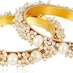 sukkhi Sublime Gold Plated Pearl Bangle Set For Women (Set of 2)-picture-23