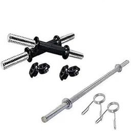 LIFE HUB Weight Lifting Rod, Gym Rod , Chrome Plated Steel Gym Rod , Rods Combo With 3 Feet Straight Rod & 1 Pair Pvc Dumbbell Rods (3Ft, 19MM)-picture-22