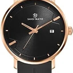 sansi mayo Elegance Rose Gold Analog Watch for Men with Round Black Dial & Black Silicone Band |Magnetic Lock | Japanese Quartz Movement | Water Resistant | Formal & Casual Wear | Wristwatch Gift-picture-37