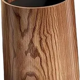 LABRIMP Imitation Wood Grain Trash Can Trash Can with Lid Waste Basket Bedroom Trashcan Kitchen Trash Basket Trash Bin Litter Boxes Litter Trash Can Storage Box Vintage Pp Office-picture-10