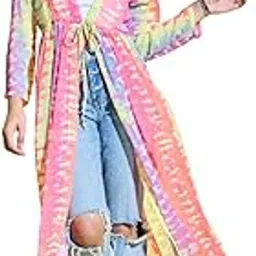 anvi be yourself Women's Floral Printed Long Sleeve Front Tie-ups Casual Longline Shrug || Midi Open Front Shrugs for Women Stylish Western-picture-44