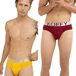 koffy Men’s Premium Cotton Lycra Brief with Minus Cutting Pouch| Silver Metallic Elastic| 4 Way Stretch| Wrinkle Free| Pack of 1-picture-16