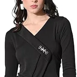 iuga Asymmetric Wrap Style Top with Metal Buckle Detail-picture-52