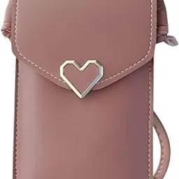 syga Women Chic Crossbody Mobile Purse for Women – Vertical Square Mini Bag with Heart Lock Closure-picture-12