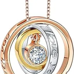 peora “I Love You Mom” Engraved Script Trinity Pendant Necklace Jewellery for Women Anniversary Birthday Gifts for Mom-picture-17