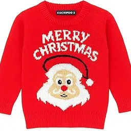 Kuchipoo Boys and Girls ' Winter Wear Knitted Christmas Sweater | Full Sleeves Warm Pullover | Casual & Stylish Kids' Jumper-picture-18