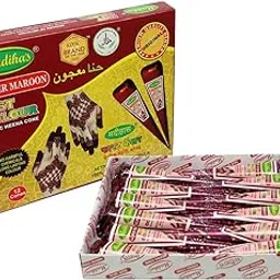 MADIHAS Henna Instant Maroon Cone Pack of 24 (28gm each)-picture-13