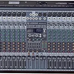 kh 16 Channels Professional Audio Mixer Sound Board Console Reverb Effect USB Audio Interface Digital Display Bluetooth 48V Phantom Power (16 Channel)-picture-33