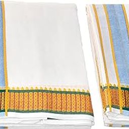 tuni mani Men's Panchakacham Dhoti with Angavasthram with Zari Border, Cotton, Size: 9 X 5 (4.0mtr Dhoti, 2.25mtr Towel)-picture-17