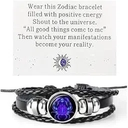 RHYTHM : - Cancer ''कर्क राशि'' 12 New Constellation Bracelet Zodiac Signs Guardian Fluorescent Woven Leather Bracelet for Women & Men, All age Jewelry Gifts For Unisex-13-picture-48