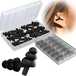 james healthplus James 12 Pairs Ear Plugs for Sleeping, Reusable Silicone Earplugs Waterproof Noise Reduction Ear Plug for Swimming, Concert, Study, Loud Noise, Snoring, Work, Night Life, Flights and Airplanes (Black)-picture-47