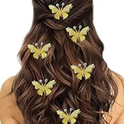 Hair Flare Artificial Butterfly Hair Pin for Girls and Women/Hair Accessories and Hair Judapin for Women- Golden, 2232, Pack of 6 Pins-picture-12