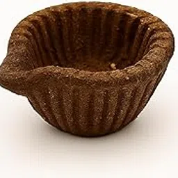 Gau Dharma Cow Dung Design Diya for Puja & Diwali | Panchagavya Deepak Cow Dung, Urine, Milk, Curd & Ghee | Pure, Natural & Chemical-Free (Pack of 24)-image-0