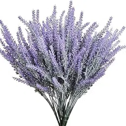 CURATED CART Artificial Lavender Flowers Faux Plants for Vase Pot Home Décor Wedding Kitchen Garden Centerpieces Purple Lavender for Living Room Balcony Office Indoor Outdoor Decorations, 4 PCS-image-20
