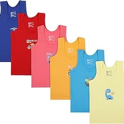 bodycare Boy's Regular Fit Vest Round Neck Sleeveless Pack Of 6 35-picture-33