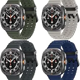 2-Pack Ocean Silicone Sport Bands For Samsung Galaxy Watch Ultra 47MM Band, Adjustable Breathable Soft Waterproof Strap For Galaxy Watch 7 Ultra-picture-18