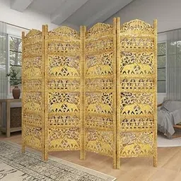WoodArrow Room Partition for Living Room, Wood Screen Separator and Wooden Room Dividers, Studio Wall Partition for Living Room/Bedroom/Office/Restaurant (Golden)-image-79