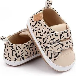 decoloral decor me DecoLoral Baby Girsl and Boys Shoes Sneakers Infant Slip On First Walking Shoes Toddler Crib Shoe Non-Slip Lightweight Shoes Infant First Walkers Leopard Design image 1
