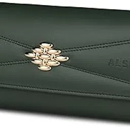 alsu Women's Hand Wallet Purse Clutch Trendy | Phone Pocket | Coin Pocket | 4 Card Slots | Zipper Pockets | Office use| Faux Leather Smooth Material (Green)-picture-18
