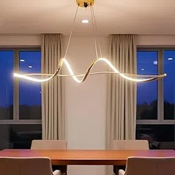 LED Chandelier for Hall, Hanging Light for Livign Room, Pendant Light for Dining Table, Jhumar|Jhoomer for Home Decoration (Linear, CH56)-picture-28