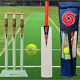 Optimus® Cricket Wooden Kit Combo Set for Kids in Heavy Tetron Cover - Size 5 for 11-12 Year Kids (1 Bat, 1 Tennis Rubber Ball, 3 Wickets, 1 Wicket Base, 2 Bails & 1 Kit Cover) D-picture-16