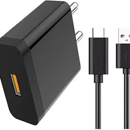 30W Type C Charger for Motorola Moto G73 Original Adopter Super Fast Quick Charging Smart IC Technology with 1m Type C USB Data Cable (Black, 3.0Amp, A-53,) image 1