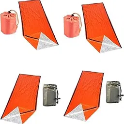 HEAVENGLOW 4 Pieces Emergency Sleeping Bag Lightweight Survival Blanket Waterproof-Sporting Goods-Outdoor Sports-Camping & Hiking-Outdoor Sleeping Gear-Sleeping Bags-image-20
