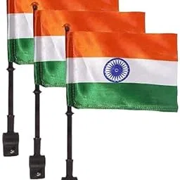 ARYANSH Shoppe Indian Tricolor Flag for Bike and Scooty Trianga Flag with Stand/Independence Day/Republic Day Celebration (Pack of 1)-picture-23
