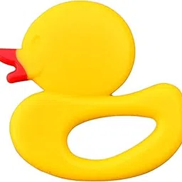 THE LITTLE LOOKERS Duck Shape Silicone Teether 100% BPA Free Teething Toys for Baby/Toddlers/Infants/Kids (Animal Shape, Pack of 1)-picture-37