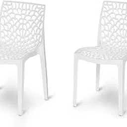 RW REST WELL Web Armless Designer Plastic Outdoor Chair | ISO Certified Company (Milky White, Set of 2)-image-56