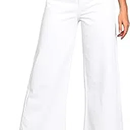 urbano fashion Women's Regular Fit Wide Leg Washed Jeans-picture-19