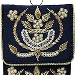 milan's creation Exclusive Mobile Pouch Zardozi Hand Embroidery With Waist Clip Hook & Sling Chain (removable) | Ladies Women’s Handbag Wallet Sling Purse | Party Wedding Festival Giveaways Gift |-picture-15