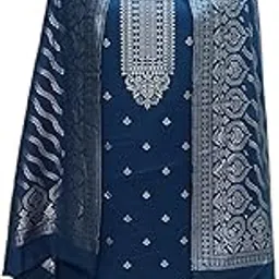 Latest Womens designer Woolen Kashmiri Suit For Women With Salwar And Shawl Winter Wear Kani Unstitched Fabric Woollen Kurta Pant Set Dress Material(Blue) by pure Pashmina wooltex-image-12
