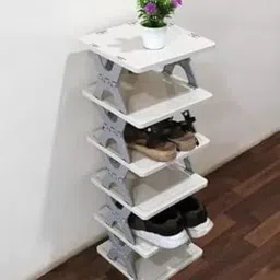 Layer Shoes Stand, Plastic Adjustable Shoe Rack, Folding Shoe Rack, Easy Assembly and Stable in Structure, Shoe Rack for Home Plastic (6 layer)-image-15