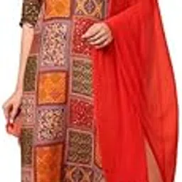 dummy shape Kurta Set with Dupatta for Woman | Festive Ethnic Printed 3-Piece Cotton Rayon Aline Kurti Pant Suit | Dress for Woman with Side Pockets (-picture-12