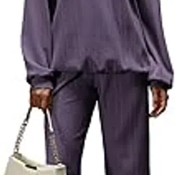 greciilooks Co-ord Set for Women Stylish | Warm Hooded Hoodie & Pant Set | Winter Wear Womens Dress | Casual Travel & Loungewear Outfit (GL-W2517&TR1458-4XL-Purple)-picture-31