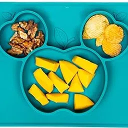 NARPAVI 100% Silicone Toddler Suction Plate - Green | Microwave and Dishwasher Safe Baby Feeding Plate | Suction Plates for Kids, Infant | Freezer Safe, BPA Free, Microwave Safe-picture-44